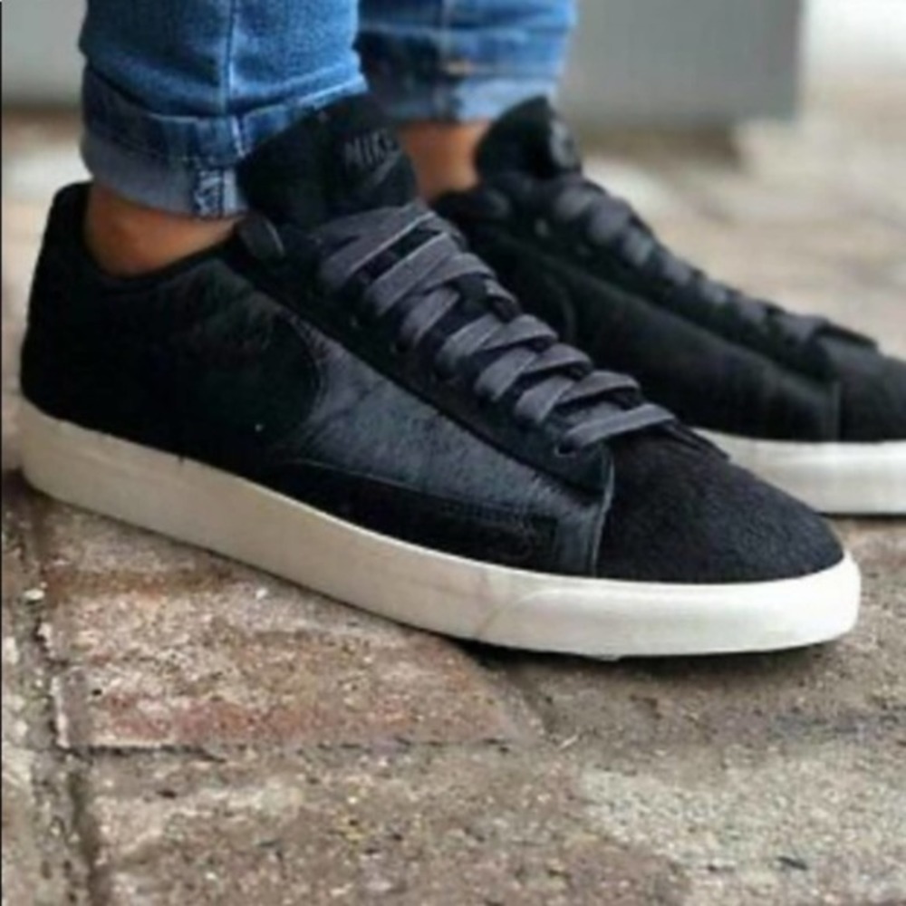 Nike Sneakers Blazer Low Lux Lx Black Pony Hair Low Top Size 7